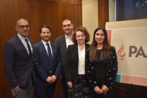 Morad Ghorban, Joel Rubin, Alex Vatanka, Suzanne Maloney, and Gissou Nia at PAAIA poll briefing